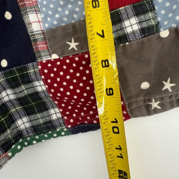 Aerie Patchwork Pajama Shorts Women's M Red Blue Green Plaid Stars Polka Dot - Picture 8 of 9